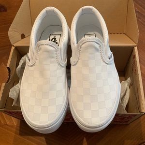 All White Kids Classic Vans NWT